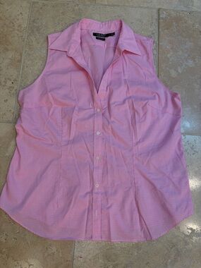 Lauren Ralph Lauren Pink checked Sleeveless Button-Front Shirt